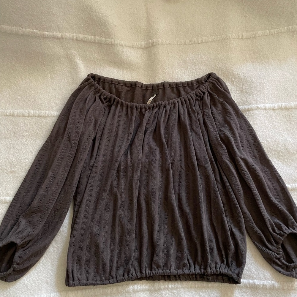 Free People | Off-the-shoulder Brown Top